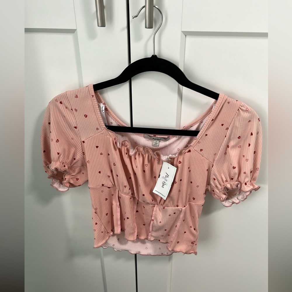 Papaya pink hearts crop top L 🩷🩷